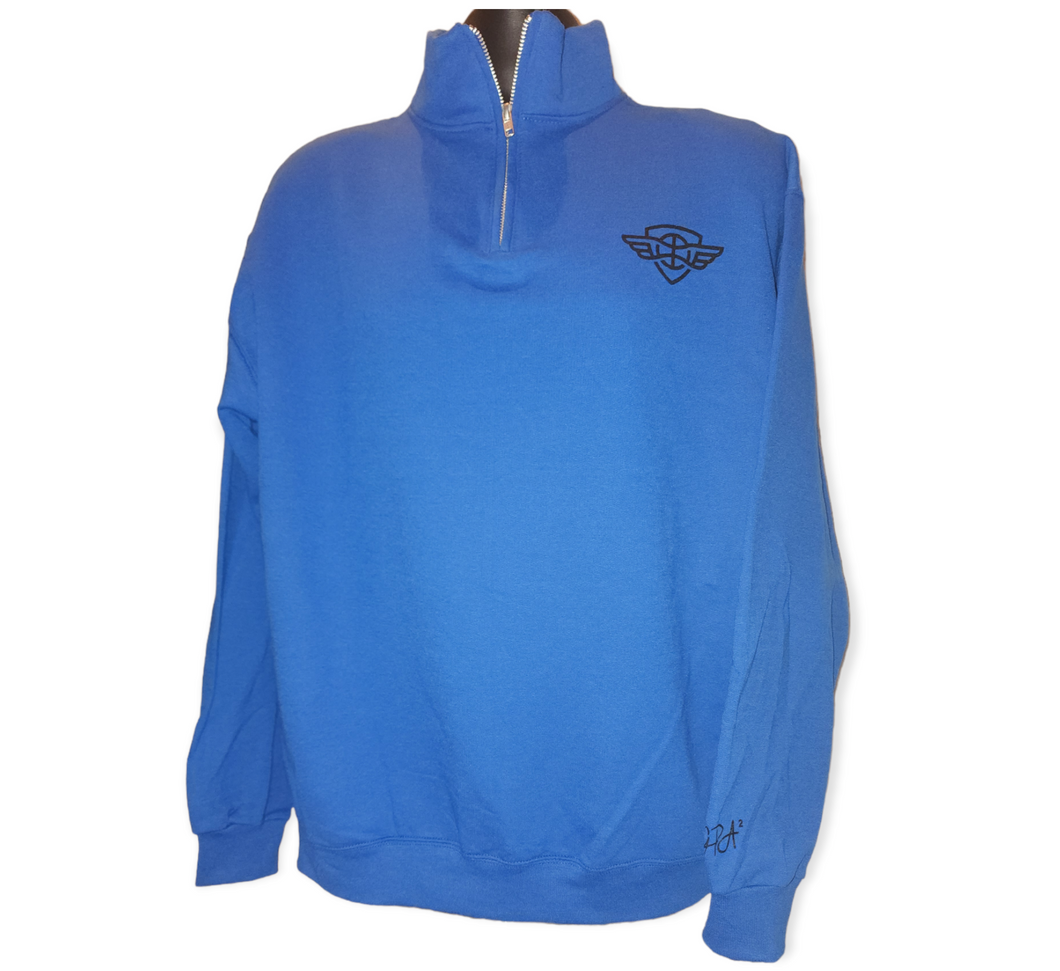 Quarter Zip Cadet Collar Sweatshirt